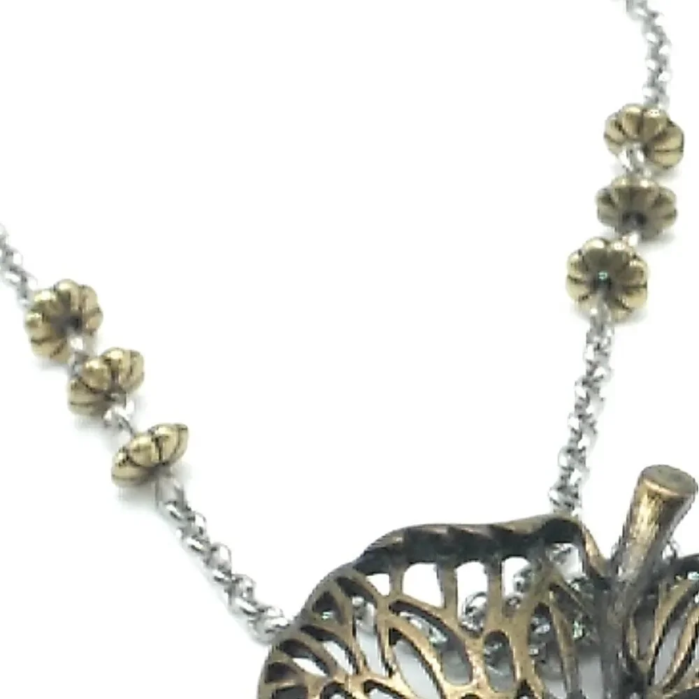 M&S Long Boho Charm Necklace Mixed Metals Colorful Beads Nature-Inspired Dangles